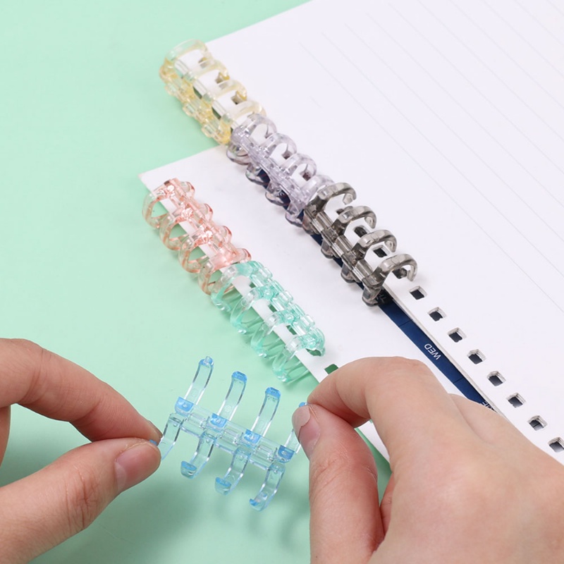Aksesoris Alat Tulis Siswa Berwarna Permen Flipchart ring Empat-Cincin Plastik Pengikat Universal Dilepas Klip Alat Tulis DIY Handbook Mengikat Lingkaran
