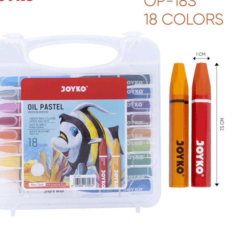 

code9f9Et Krayon 18 Warna Crayon Oil Pastel Joyko OP-18S