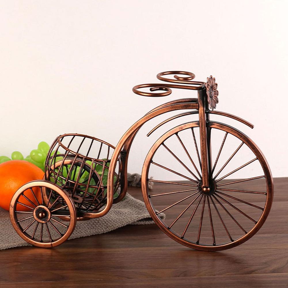 [Elegan] Rak Wine Bahan Metal Vintage Bentuk Roda Tiga Gaya Eropa Dekorasi Rumah Stand Pajangan Anggur Hias