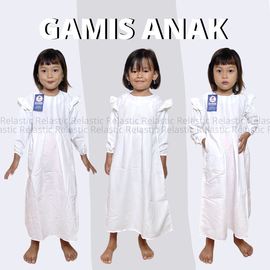 Gamis Anak / Dress Anak / Baju Ngaji Anak Wanita / Gamis manasik haji anak / Gamis anak putih bersih