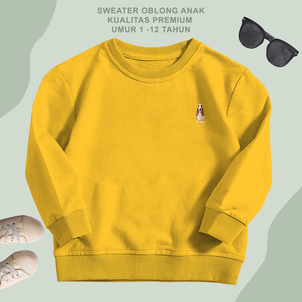 sweater oblong anak import unisex anak perempuan anak laki laki crewneck