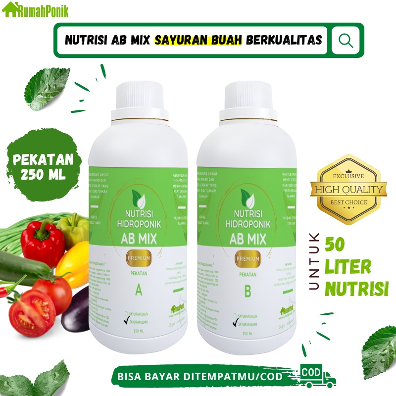 Pupuk Nutrisi AB Mix 250 ml Cair Hidroponik Sayuran Buah