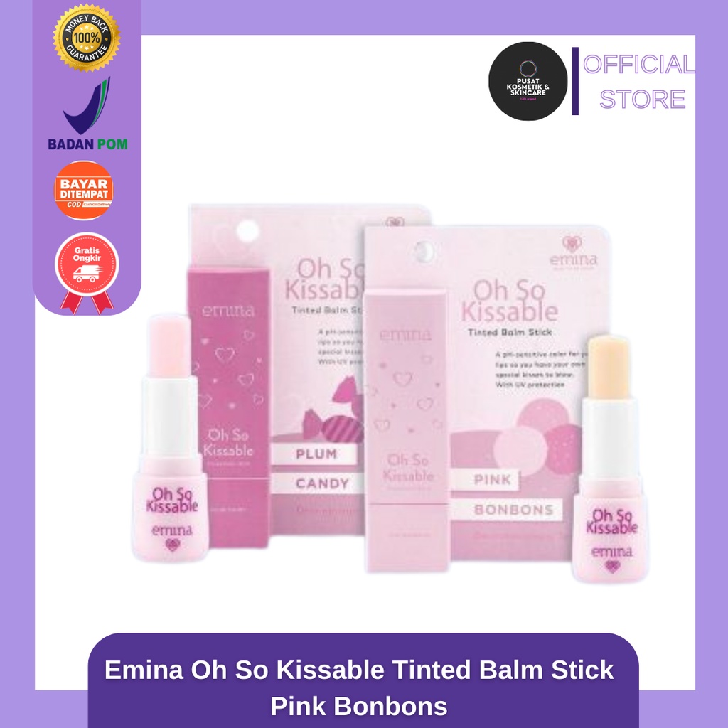 Emina Oh So Kissable Tinted Balm Stick Pink Bonbons 3.4 g