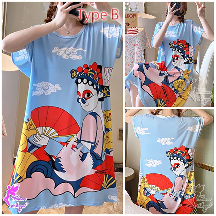Daster Baju Tidur Kaos Wanita Jumbo Sexy Sleepwear
