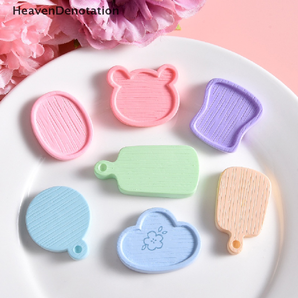 [HeavenDenotation] 3pcs 1: 12rumah Boneka Miniatur Kartun Nampan Warna Piring Makanan Model Dapur Dekorasi Rumah Bermain Mainan Aksesoris Rumah Boneka HDV