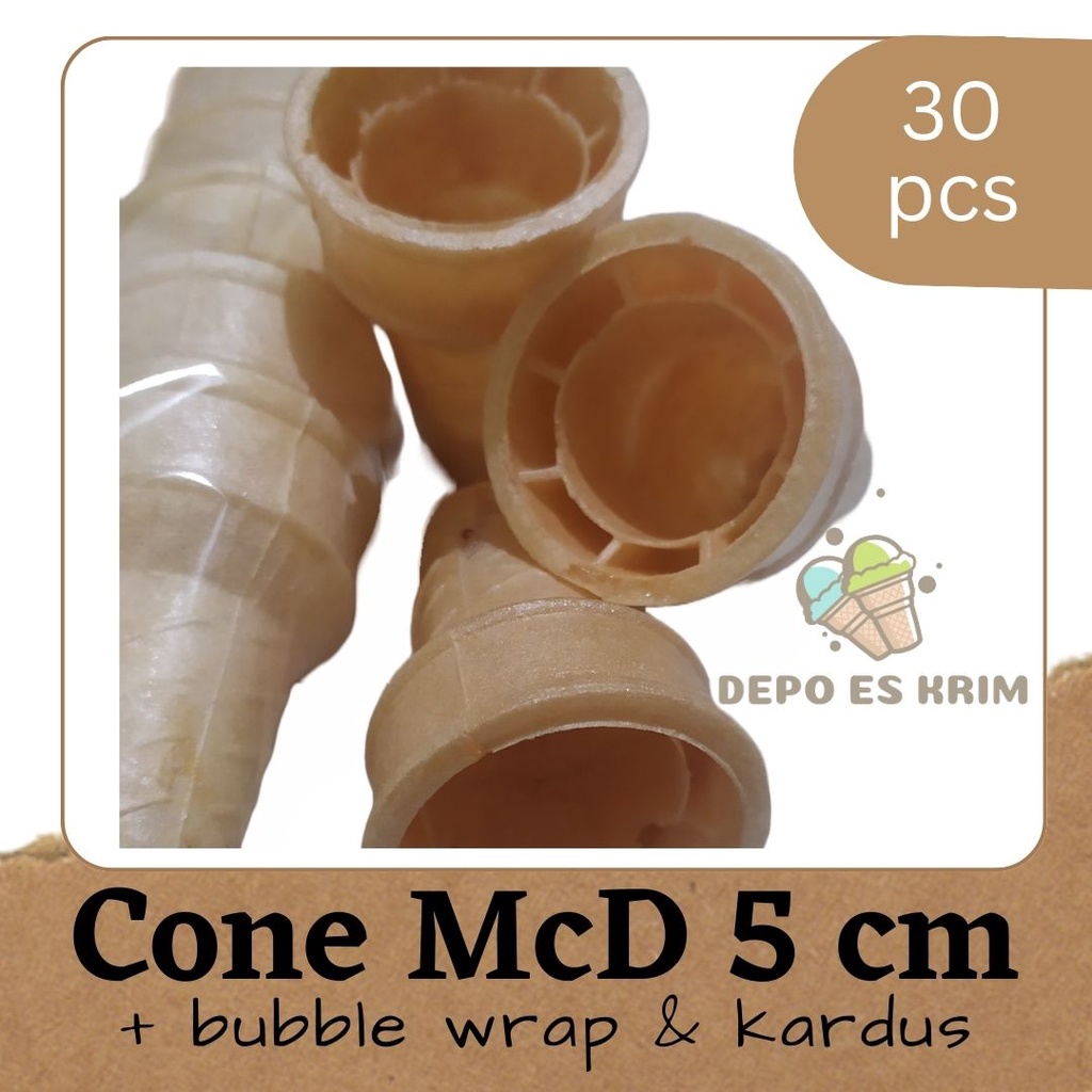 Cone McD 5 cm 360 pcs GROSIR MURAH (Krupuk Es Krim Contong Opak Corong Ice Cream)