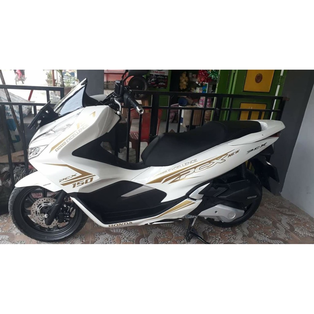 TERLARIS - Cutting Sticker Striping PCX 150 PCX 160 Putih Gold PREMIUM DESAIN 2023