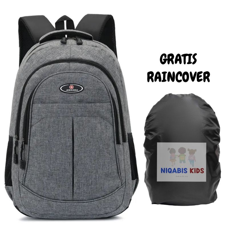 Tas ransel anak sekolah laki laki SD SMP gratis raincover