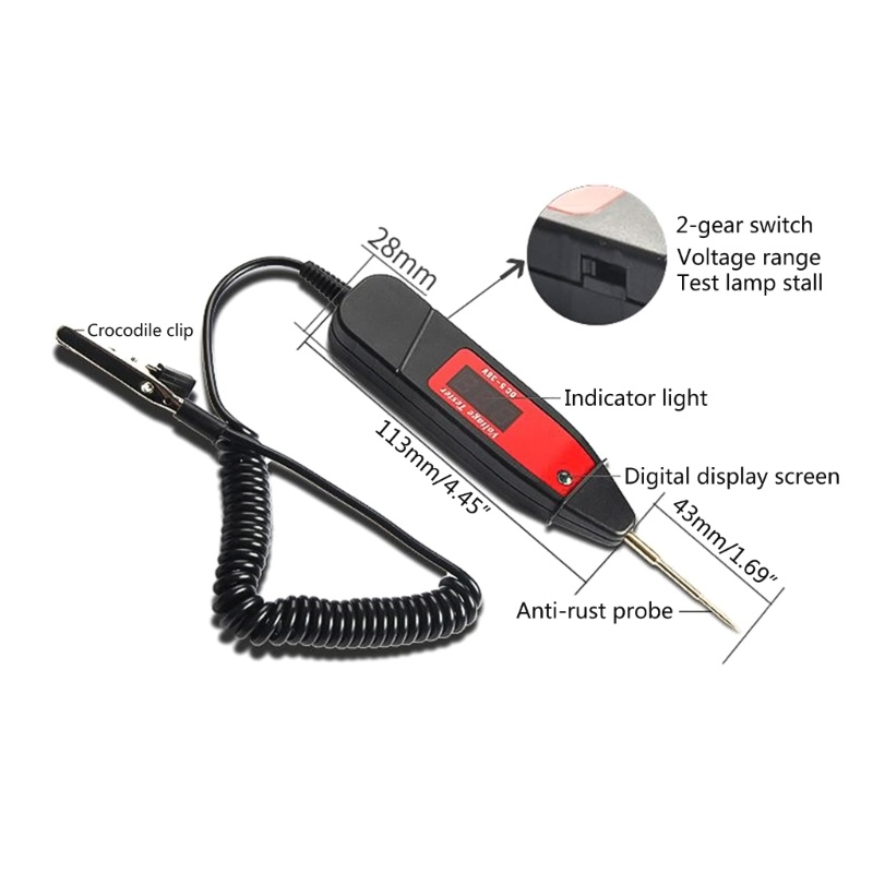 Btsg Voltage Test Pen Probe- Voltmeter Alat Diagnostik DC5-36V Untuk Motor Laut