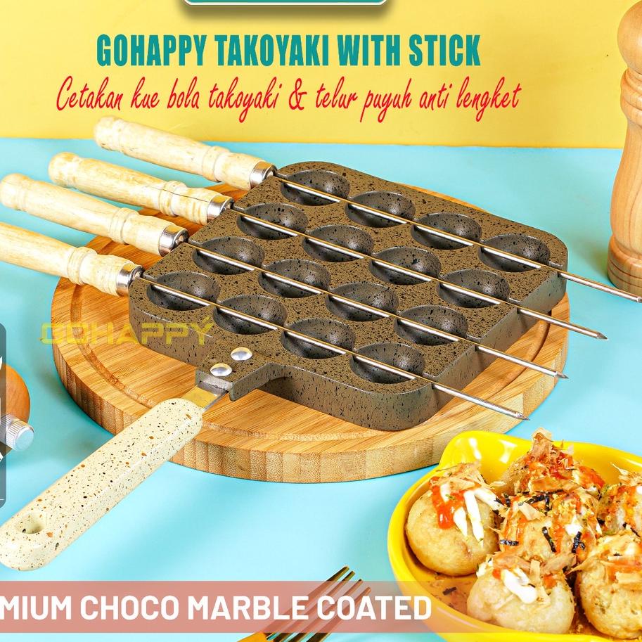 Buruan Dapetin TAKOYAKI PAN Cetakan kue cubit-egg ball korean-pofertjes panci marble Gohappy wajan t