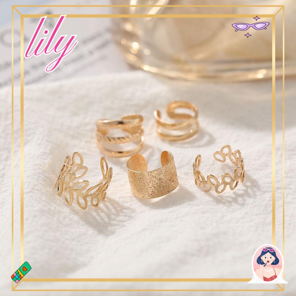 Lily 5pcs/set Klip Telinga Tanpa Tindik Perhiasan Trendi Tulang Rawan Palsu Sederhana