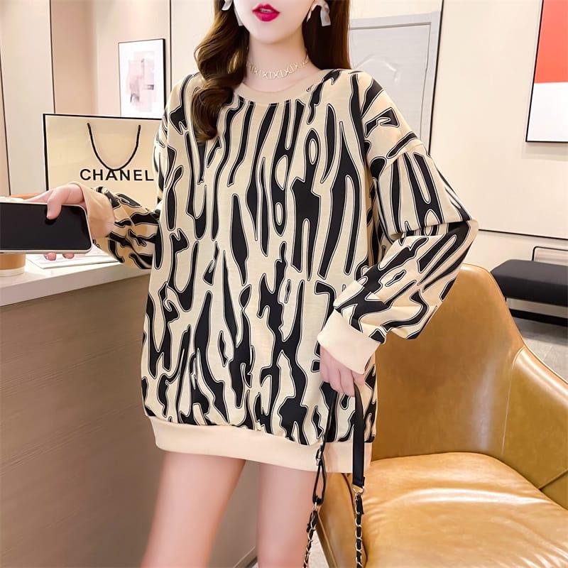 [ BISA COD ] Sweater Oversize Wanita Motif Leopard - Kualitas Import