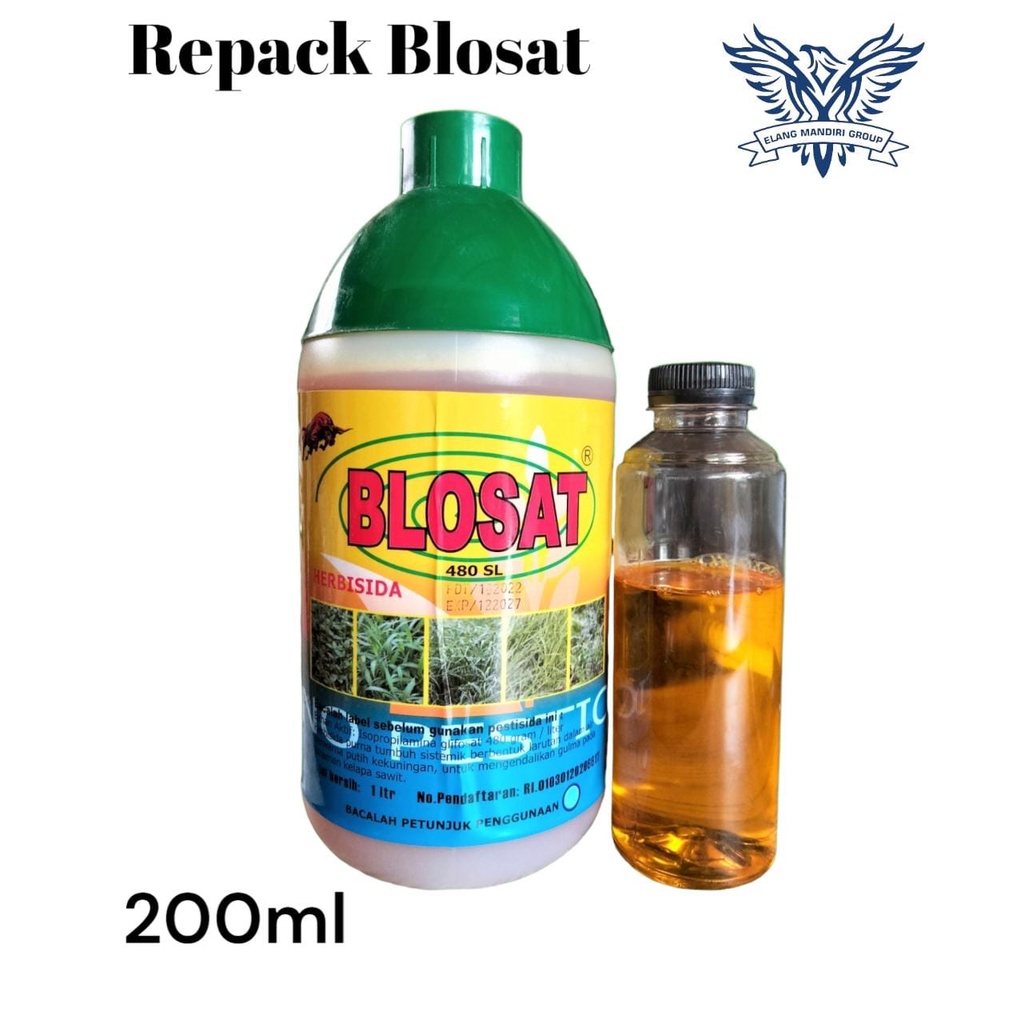 REPACK 200ml Herbisida BLOSAT 480SL  Pembasmi rumput sampai ke akar bahan aktif Roundup