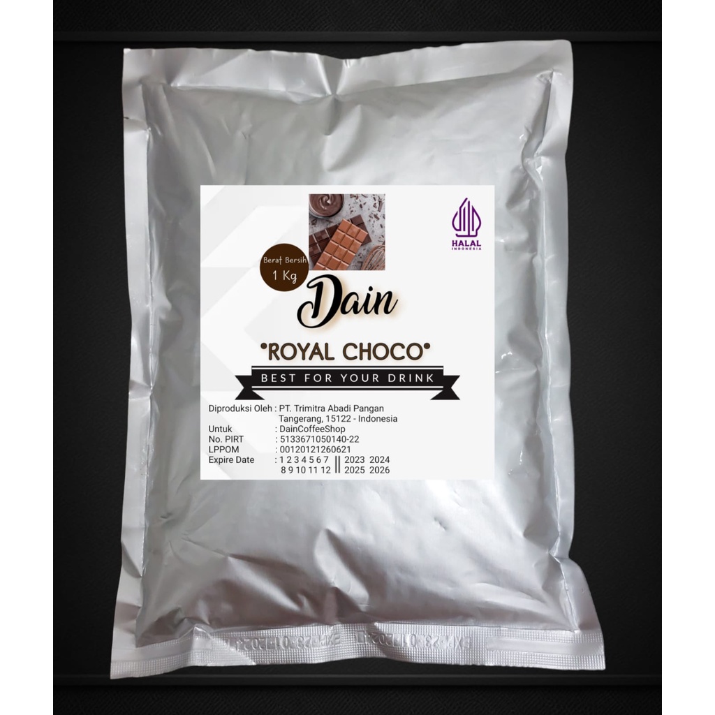 

Dain Powder Mix Rasa Royal Choco Bubuk Minuman Powder Coklat 1000gr Murah dan Halal