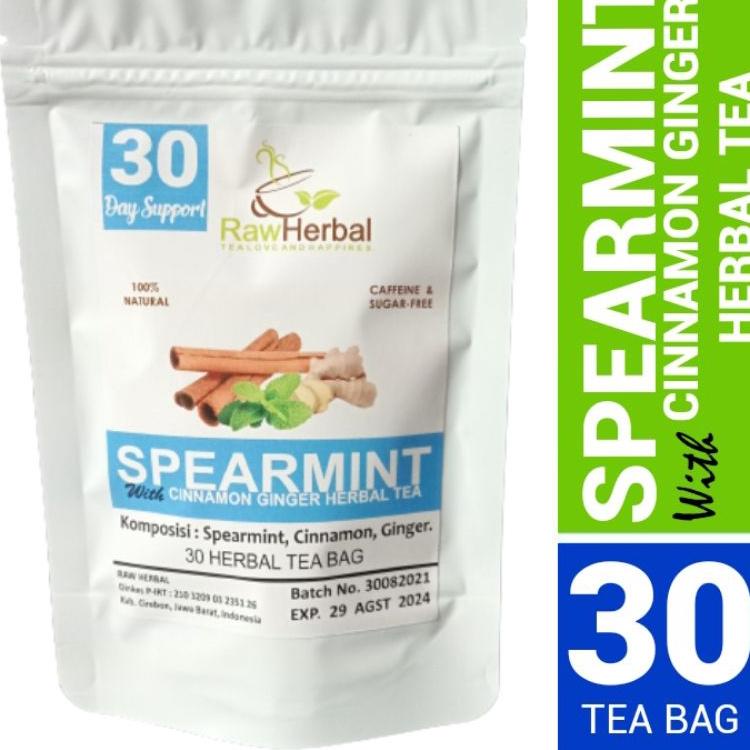 

✨ 7.7 Spearmint Cinnamon Ginger Tea : Spearmint, Cinnamon, Jahe - 30 Tea Bag