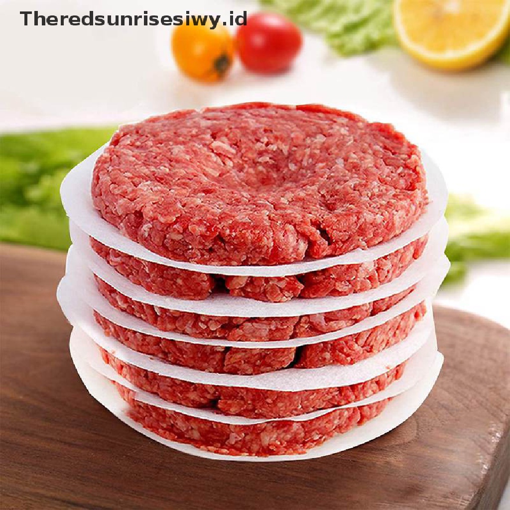 # New # 100 Pcs 11 cm Putaran Hamburger Pressure Kertas Daging Minyak Blotg Kertas Alat Dapur~