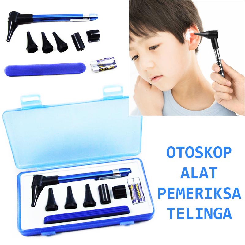 MI SHOPINN - Otoskop Set Alat Pemeriksa Telinga THT Ear Check dengan Senter