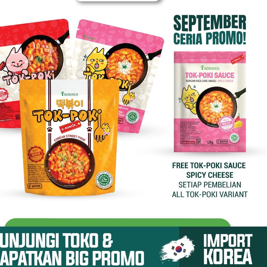 

➼ PROMO PAKET LENGKAP FREE SAUCE CHEESE Korinus K - Bunsik Tokpoki Spicy, Spicy Cheese, dan Mild Instant Tteokbokki/Tokpoki Pedas/Halal MUI ➢