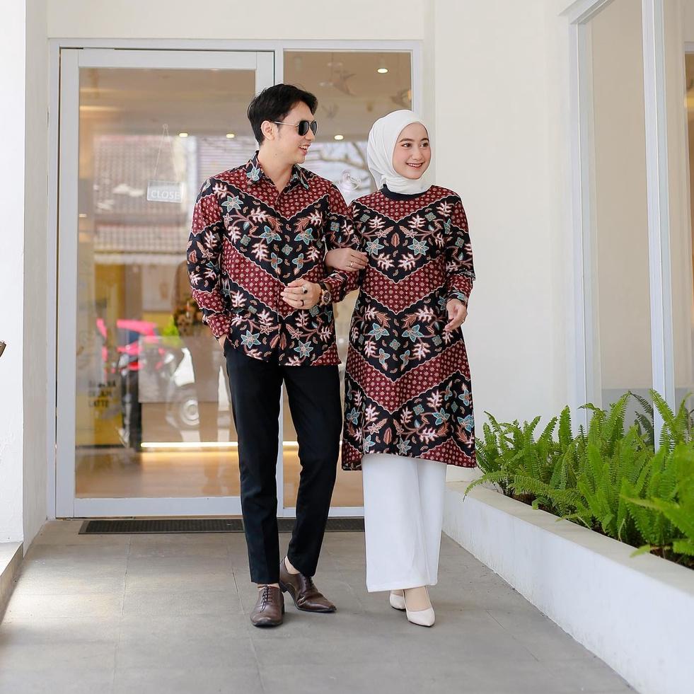 Harga Termurah Benang Raja Batik Couple Pria Wanita Motif Zzag Truntum
