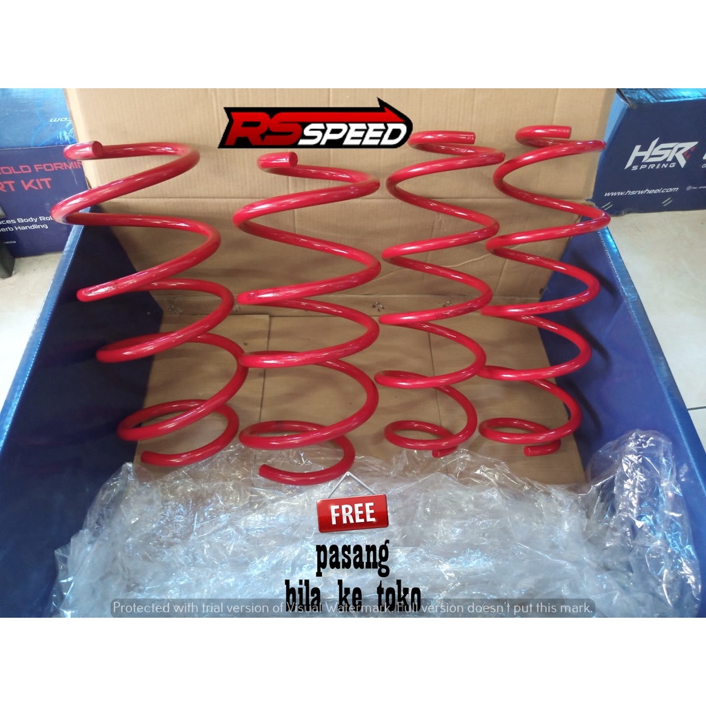 LOWERING KIT HSR RED HONDA BRIO 2011-2017 PER CUSTOM LEBIH CEPER & EMPUK DARI STANDAR