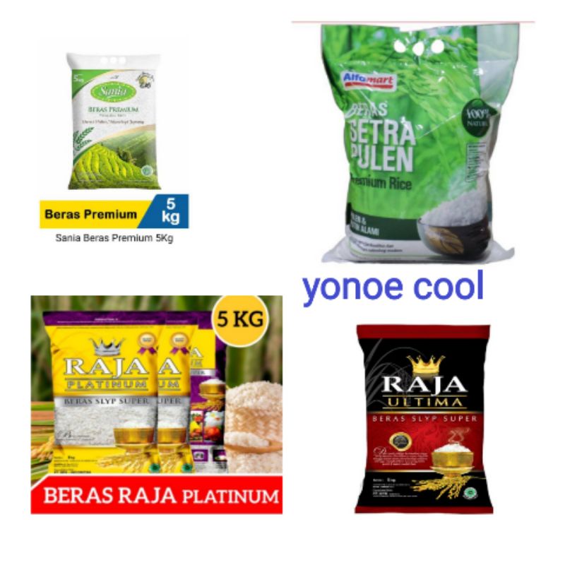 Beras raja platinum 5kg/beras sania kg beras premium