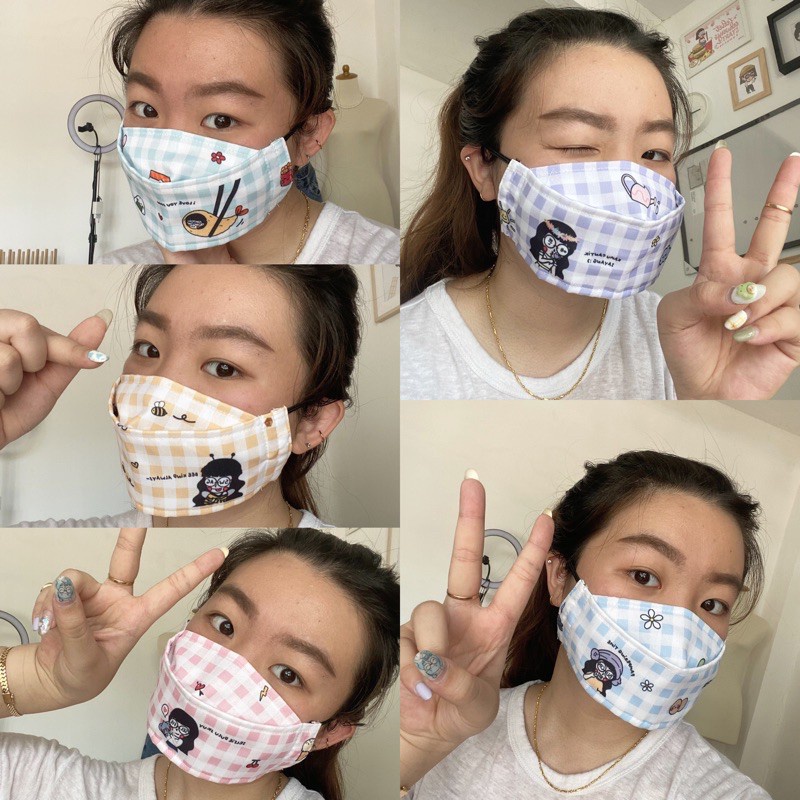 3d mask gingham &amp; fan merch (TB)