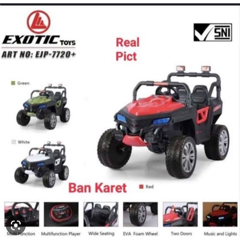 mainan mobil aki anak ejp 7720 ban karet