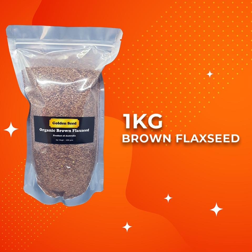 

✲ ORGANIC BROWN FLAXSEED 1 KG PREMIUM - FLAX SEEDS FLAXSEEDS FLAX SEED BIJI RAMI 1KG - 1000 GRAM ✰