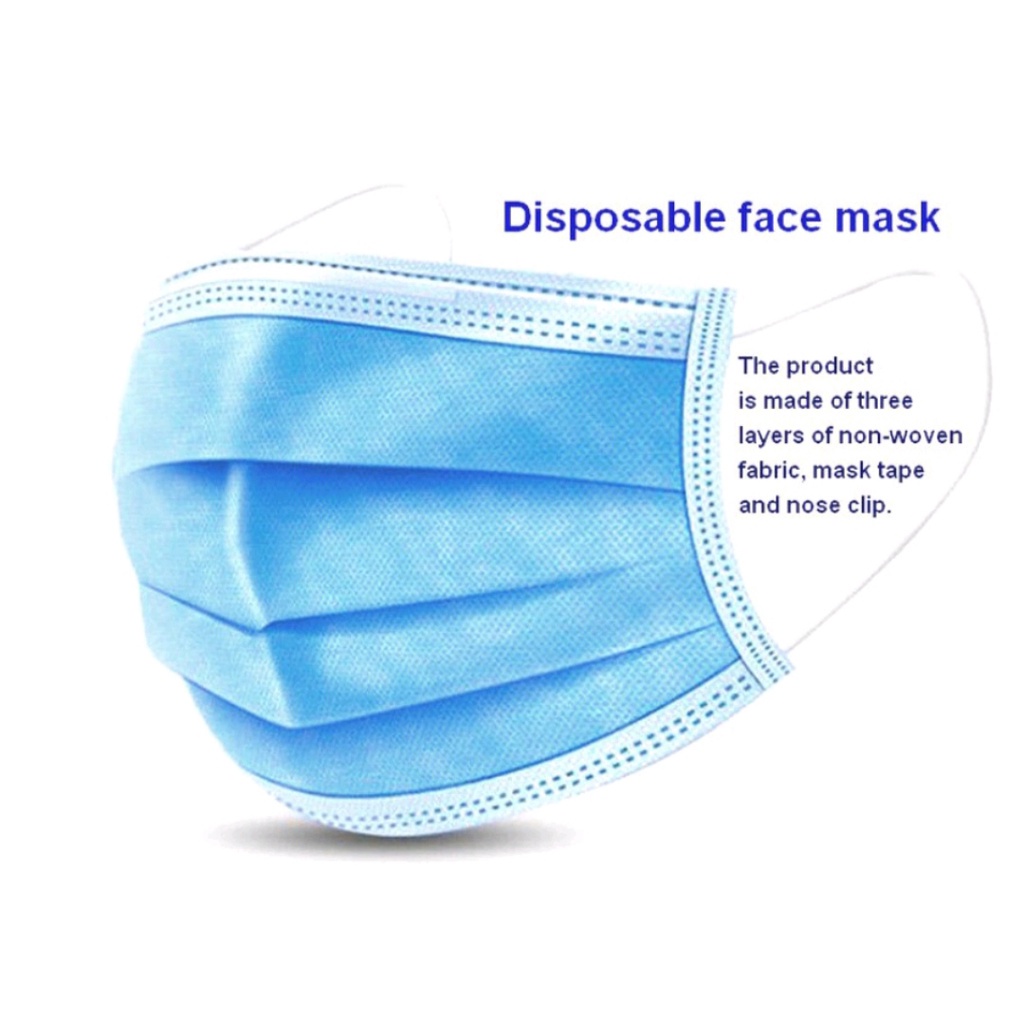 MASKER AERLOOP BIRU STARK 1 BOX 50 PCS 3 PLY FACE MASK