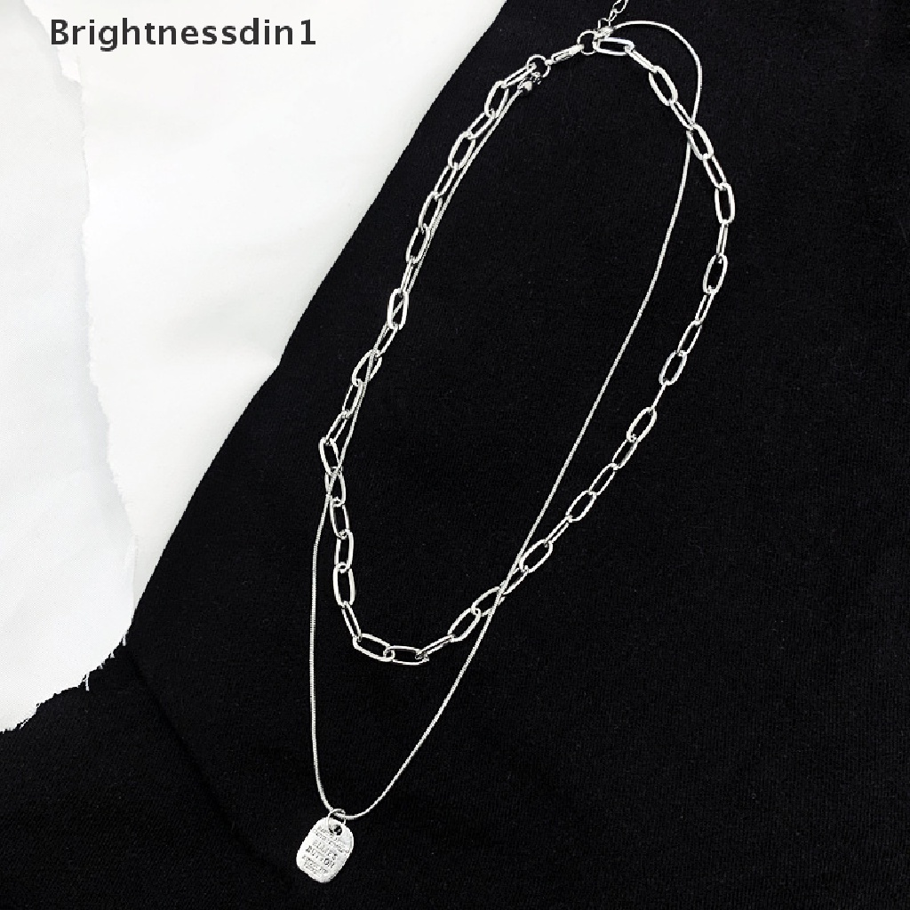 [Brightnessdin1] Retro Emas Multilayer Rantai Kalung Elegan Choker Kalung Wanita Aksesoris Hadiah Butik