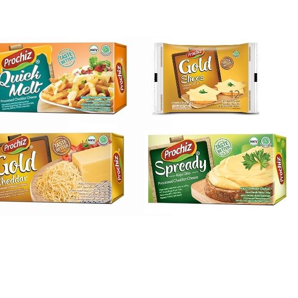 

Ready Stok Keju Prochiz 160 gram Gold Cheddar / Quick Melt / Spready / Slice