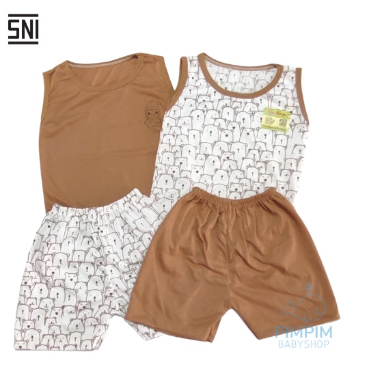 Setelan Baju Anak 2in1 KUTUNG Set Baju Anak Cewek Cowok Size 1-2 Tahun Isi 2 Set Murah