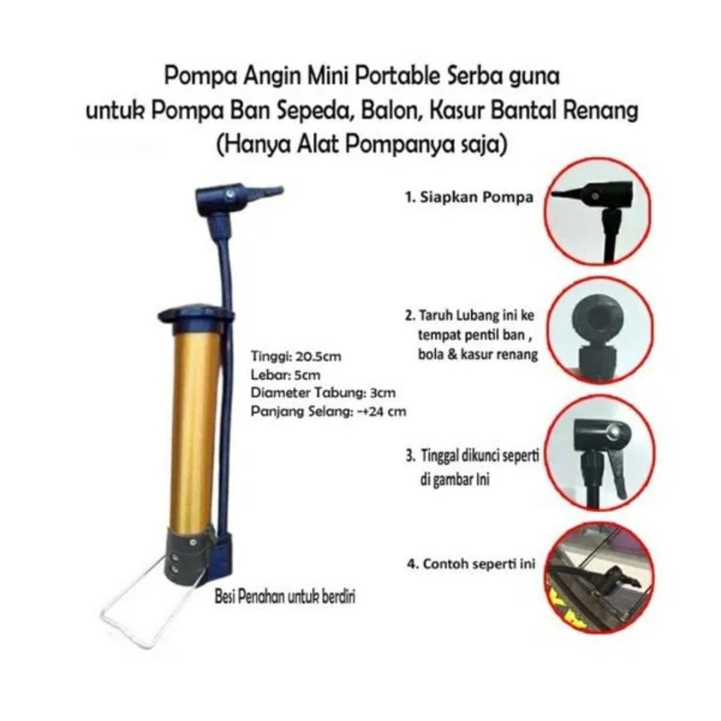 VICMALL - Pompa Ban Sepeda dan Motor Portable Serbaguna