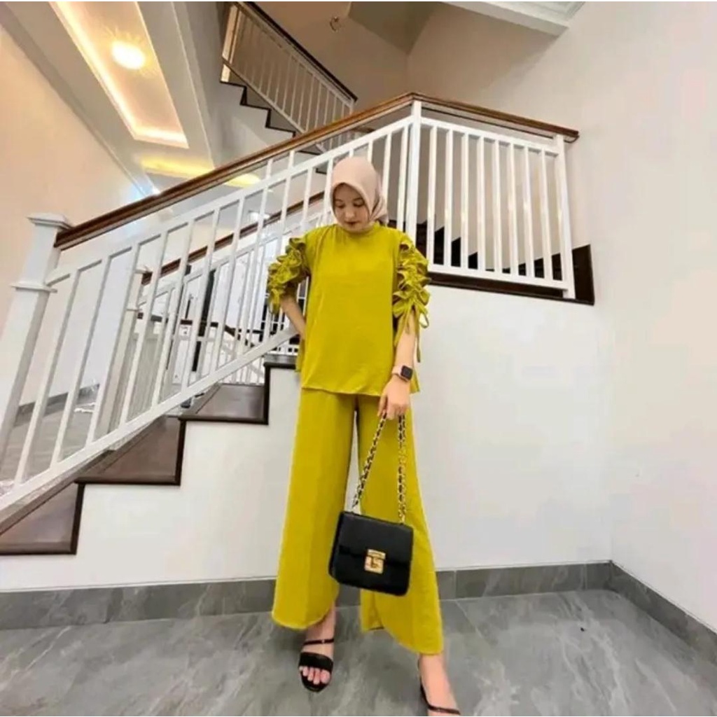 ONE SET LENGAN SERUT CRINKLE AIRFLOW