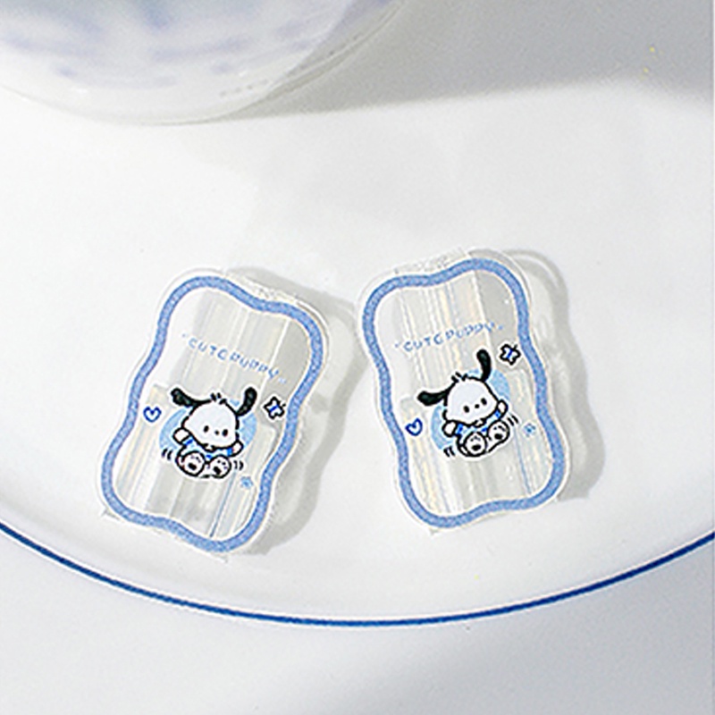 IPHONE Lucu Pochacco Kartun Cover Transparan Lembut Charger Case Untuk Iphone18/20W Tepi Gelombang Biru Dengan Tali Perlindungan Kabel Data Laser 1.6m