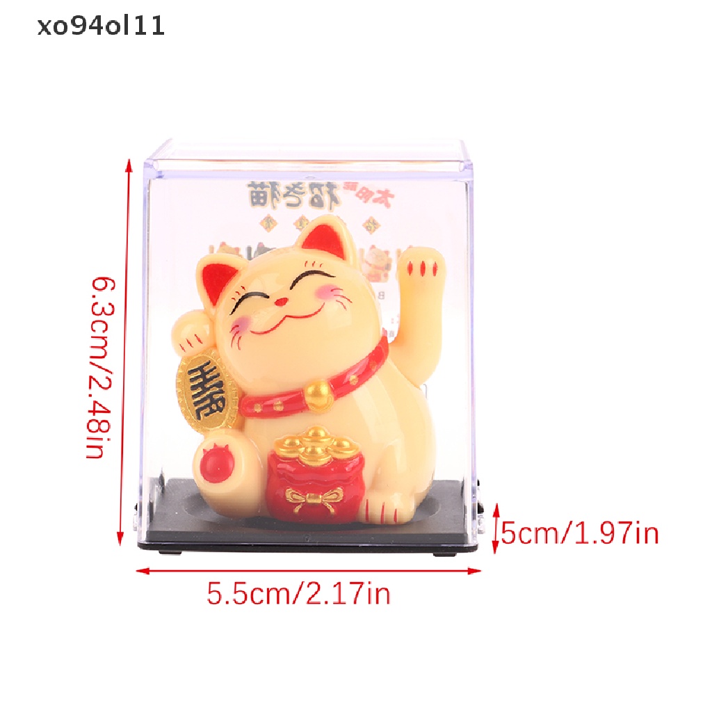 Xo Mini Fashion Art Craft Solar Miniatur Kucing Keberuntungan Kartun Lucky Cat Figurine OL