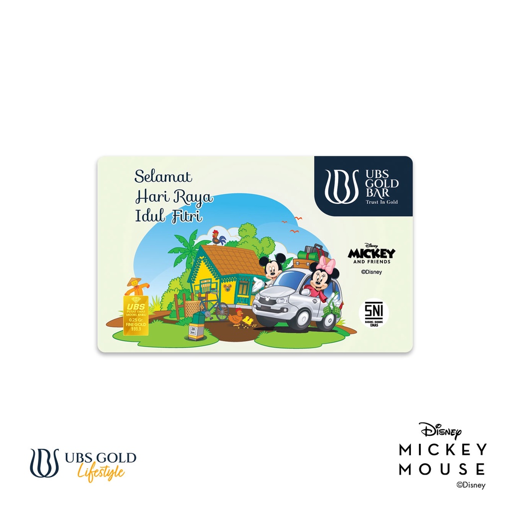 UBS Logam Mulia Disney Mickey & Minnie Mouse Idul Fitri (b) 0.25