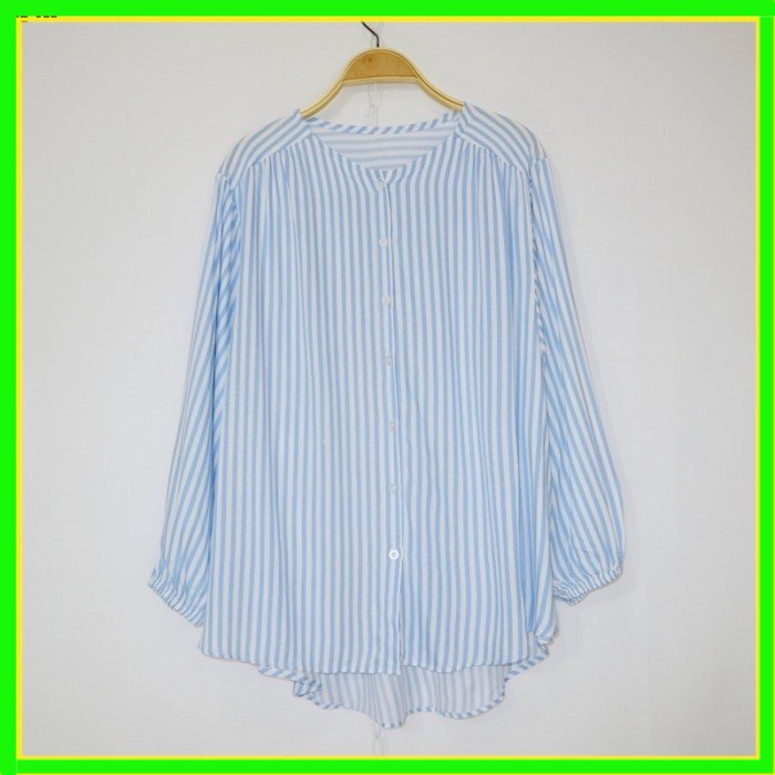 K45 KEMEJA BLOUSE WANITA JUMBO LENGAN PANJANG OVERSIZE BIG SIZE LD130 BAJU WANITA BUSUI FRIENDLY FUL