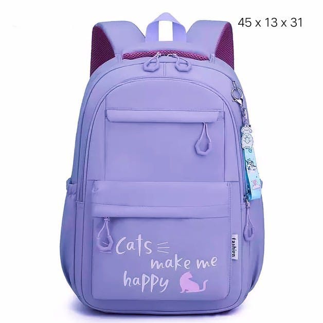 TAS RANSEL ANAK CATS MAKE ME HAPPY / TAS RANSEL ANAK TERBARU 2023 / TAS RANSEL ANAK KARAKTER / TAS RANSEL ANAK PEREMPUAN / TAS RANSEL ANAK SEKOLAH SD SMP SMA / TAS ANAK PEREMPUAN LUCU / TAS RANSEL ANAK CEWEK MURAH