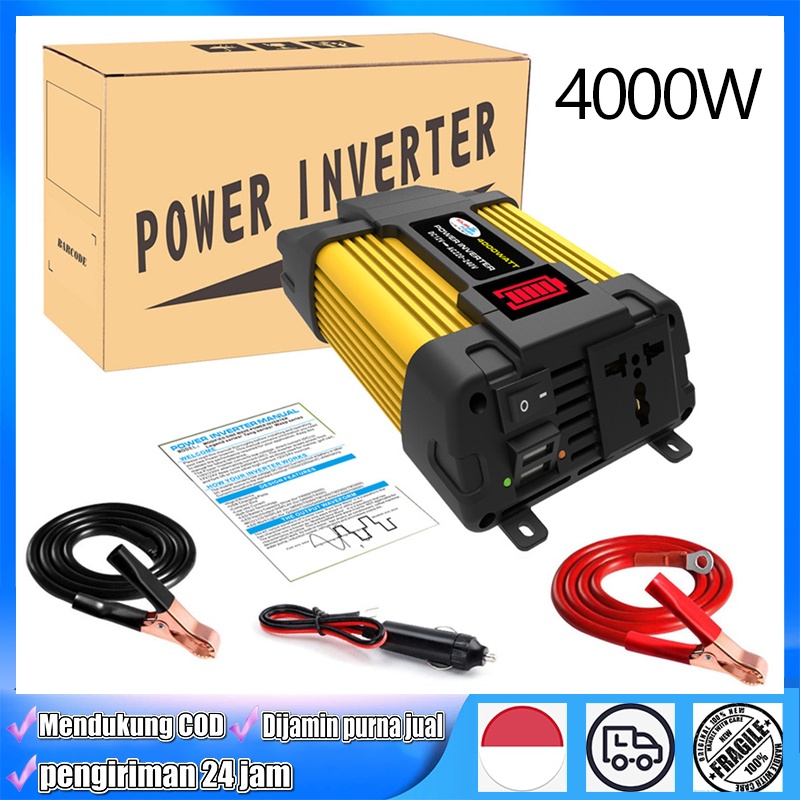 New Car Inveter 4000W Power Inverter DC 12V AC 220V Dual Usb Dengan Display Led Untuk Mobil Inverter