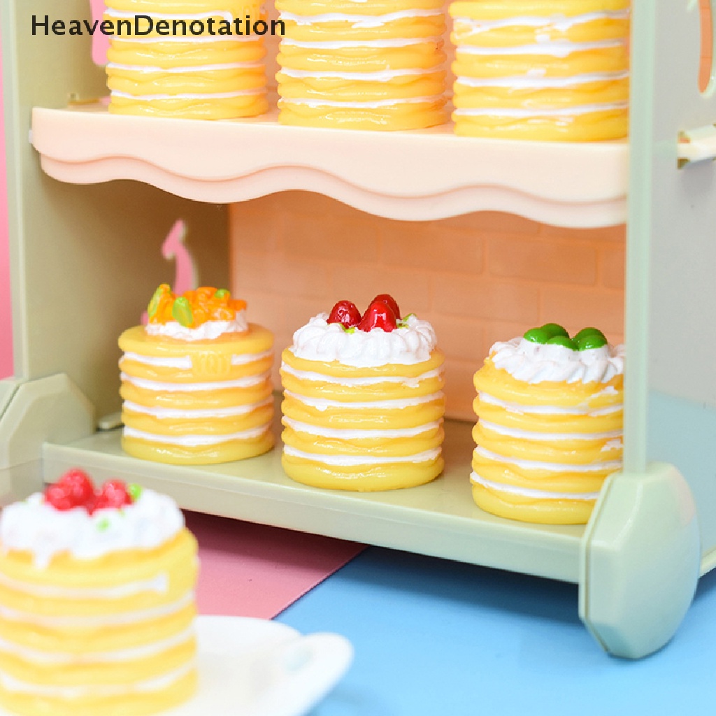 [HeavenDenotation] Ornamen Rumah Boneka Simulasi strawberry cream model Kue Seribu Lapis HDV