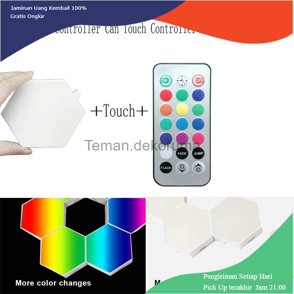 TD - LMP Yabstrip Lampu Hias Hexagonal LED RGB Touch Sensor 3 PCS with Remote - HD004