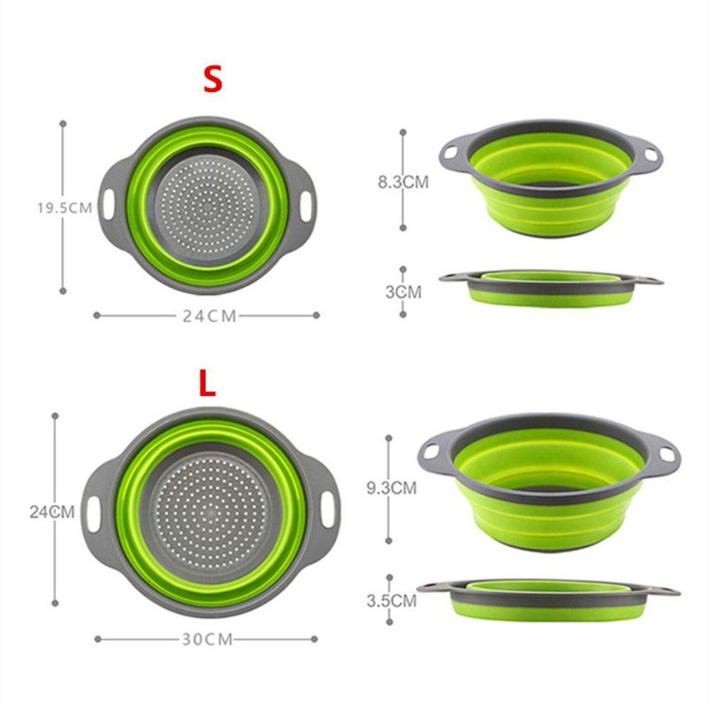 Solighter 2pcs Drain Basket Collapsible Fruit Vegetable Tools Home &amp; Living Rak Tiris Wastafel Dapur &amp; Makan