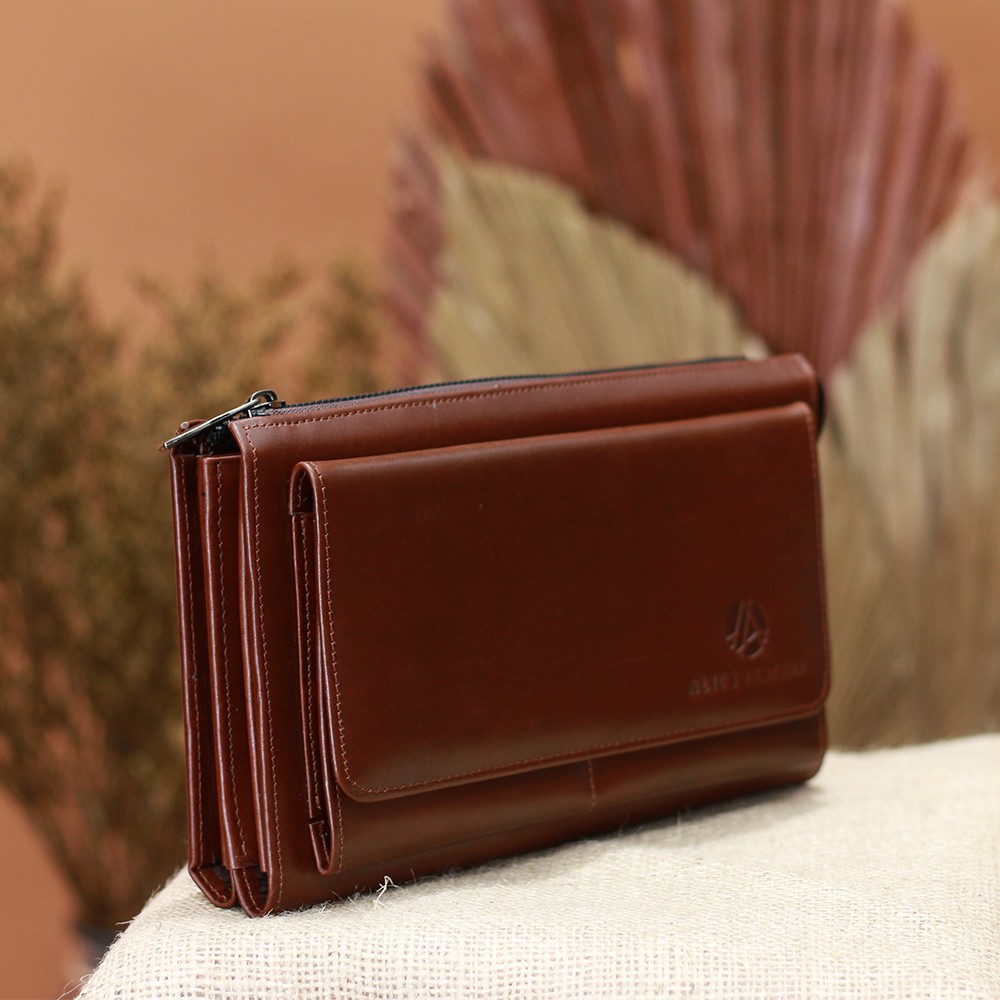 Dompet Pouch Kulit Dompet Kartu   Lipat Kulit Sapi Asli AH01 MARETHA WALLET ALICE AH01