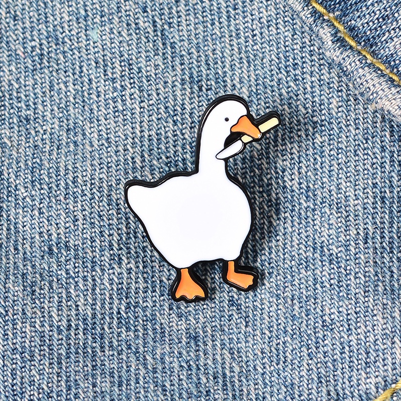 [[Harga Grosir] [Fiture] Travel Series &amp; Fun White Goose &amp; Cute Animal Alloy Brooch/Pin Bros Ransel Akrilik/Pin Bros Kancing Lencana Baju/Perhiasan Kerah Denim &amp; Topi