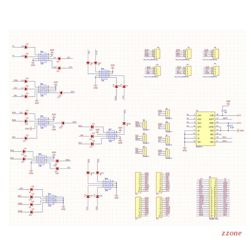 Zzz Untuk Raspberry Pi GPIO Test Expansion board ADDA Chip On-board LED IO Port ADC/DCA Sensor Untuk Raspberry Pi 3B 4B Zero