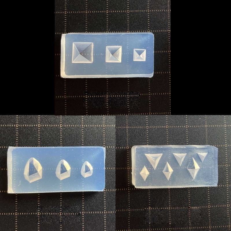 Siy 15Pcs Cetakan Silikon Ukir Kuku 3D Aneka Bentuk Segi Permata Love Mold