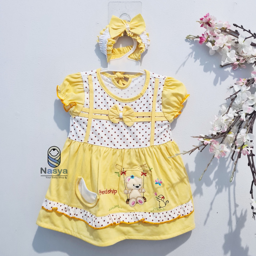 [P-050] Dress Bayi 0-6 Bulan Bahan Kaos - Planet Kids (Planet Kid)