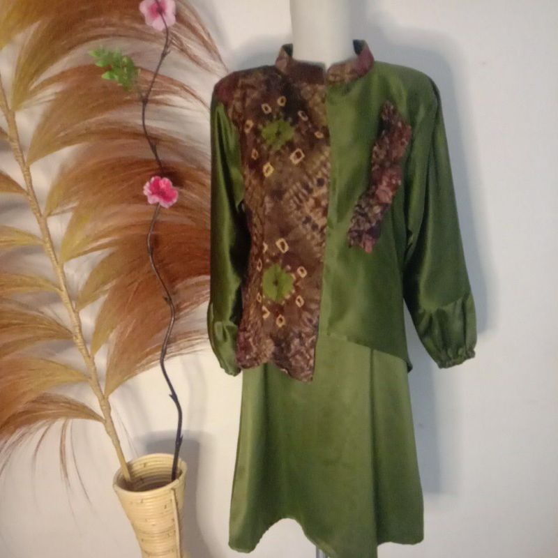 tunik kombinasi jumputan