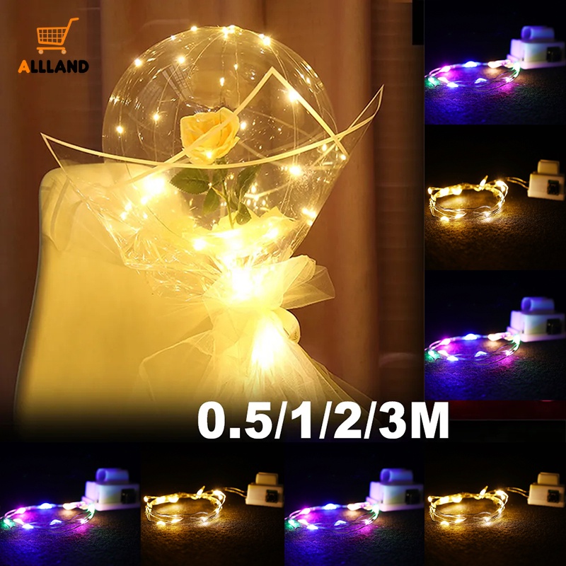 Diy Bobo Bola Didedikasikan Tenaga Baterai Snap-on LED Light String/Buket Balon Romantis Berliku Lampu Kawat Tembaga/Festival Hias Lampu Warna-Warni